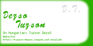 dezso tuzson business card