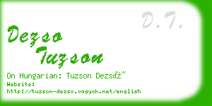 dezso tuzson business card